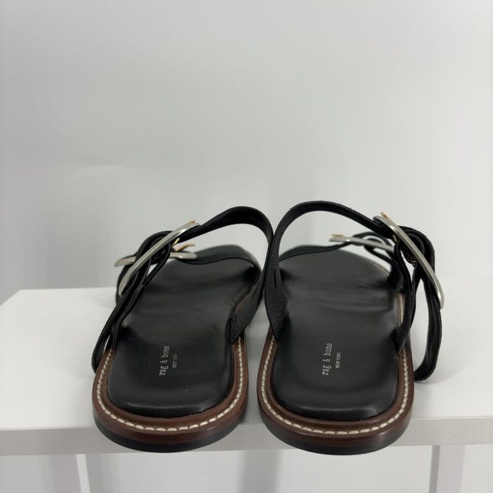 rag & bone Black Suede Buckle Sandals - Picture 4 of 5